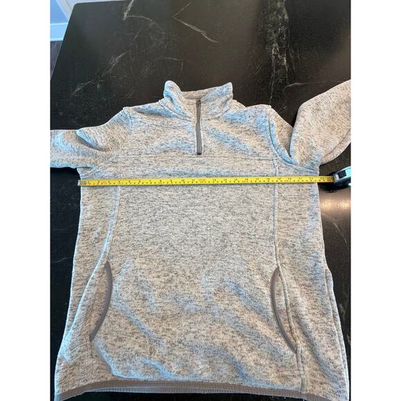 Thread + Supply  heathered gray 1/4 zip mockneck pullover kangaroo pocket XL - Picture 8 of 11